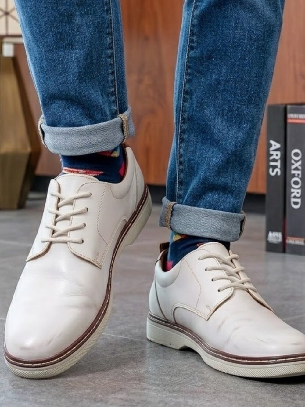 Alfani Billy Men's White Leather Lace Up Casual Oxford shoes Size 11M